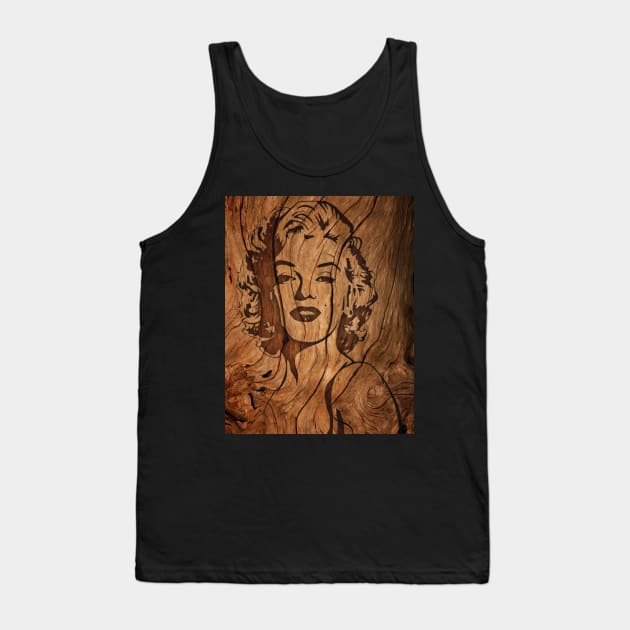 Marilyn Wooden Wall Art Tank Top by YellowLion